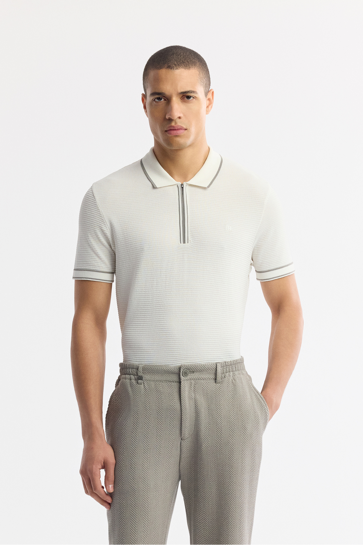 Avva  Erkek Gri Yan Cepli Beli Lastikli Bi-Stretch Comfort Slim Fit Pantolon A51Y3211 - Görsel 7