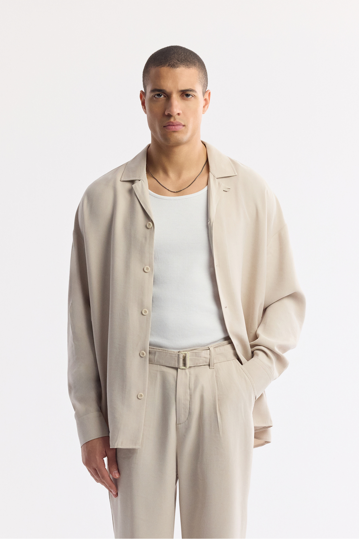 Avva  Erkek Bej Klasik Bel Toka Detaylı Soft Touch Baggy Fit Pantolon A51Y3033 - Görsel 8