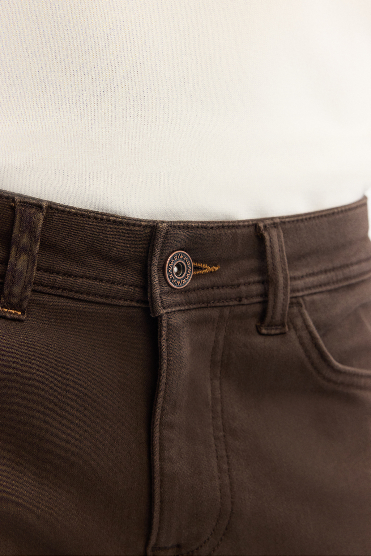 Avva  Erkek Kahverengi Eskitme Yıkamalı Esnek Berlin Slim Fit Jean Pantolon A42Y3532 - Görsel 5