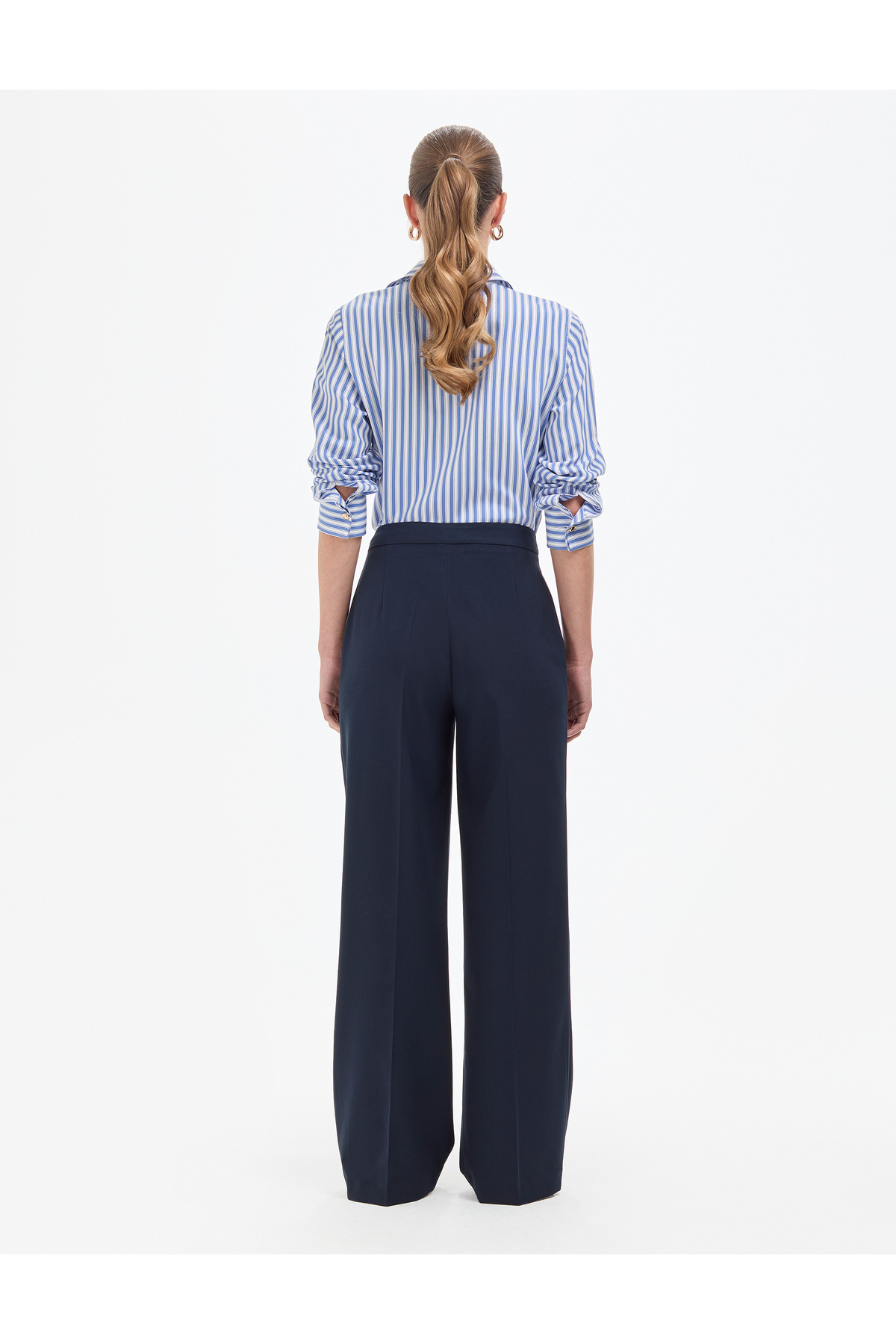Pierre Cardin Lacivert Palazzo Kumaş Pantolon 50319006-VR033 görsel 4