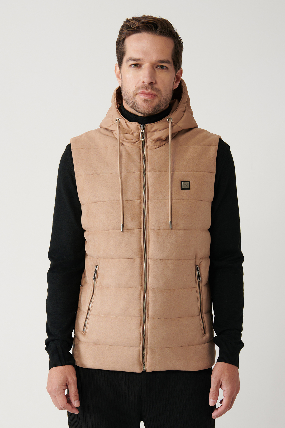 Avva  Erkek Bej Kapüşonlu Elyaflı Yelek A32Y6511 - Görsel 4