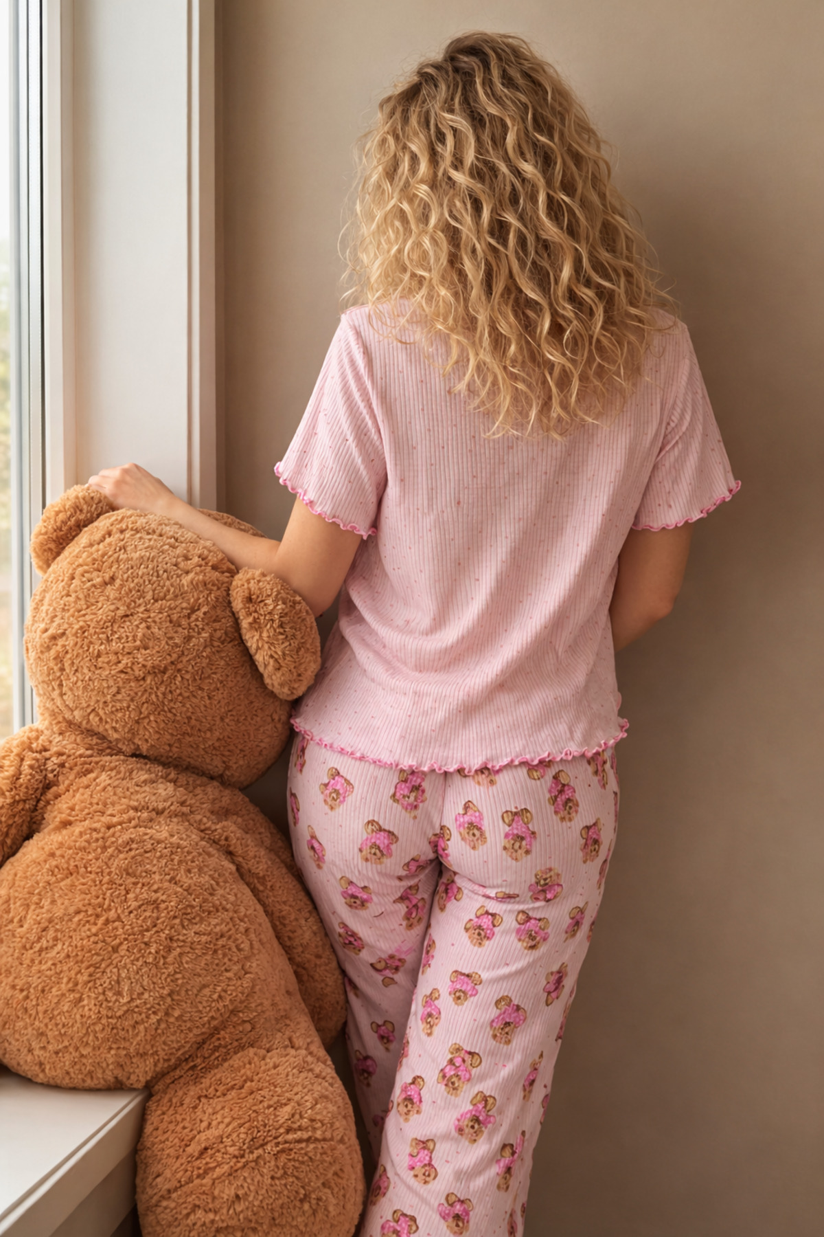 Nisanca  Luna Touch Ekstra Yumuşak Yazlık Kadın Pijama Takımı – Düğmesiz, Kısa Kollu, Büyük Beden Kadın Pijam - Görsel 5