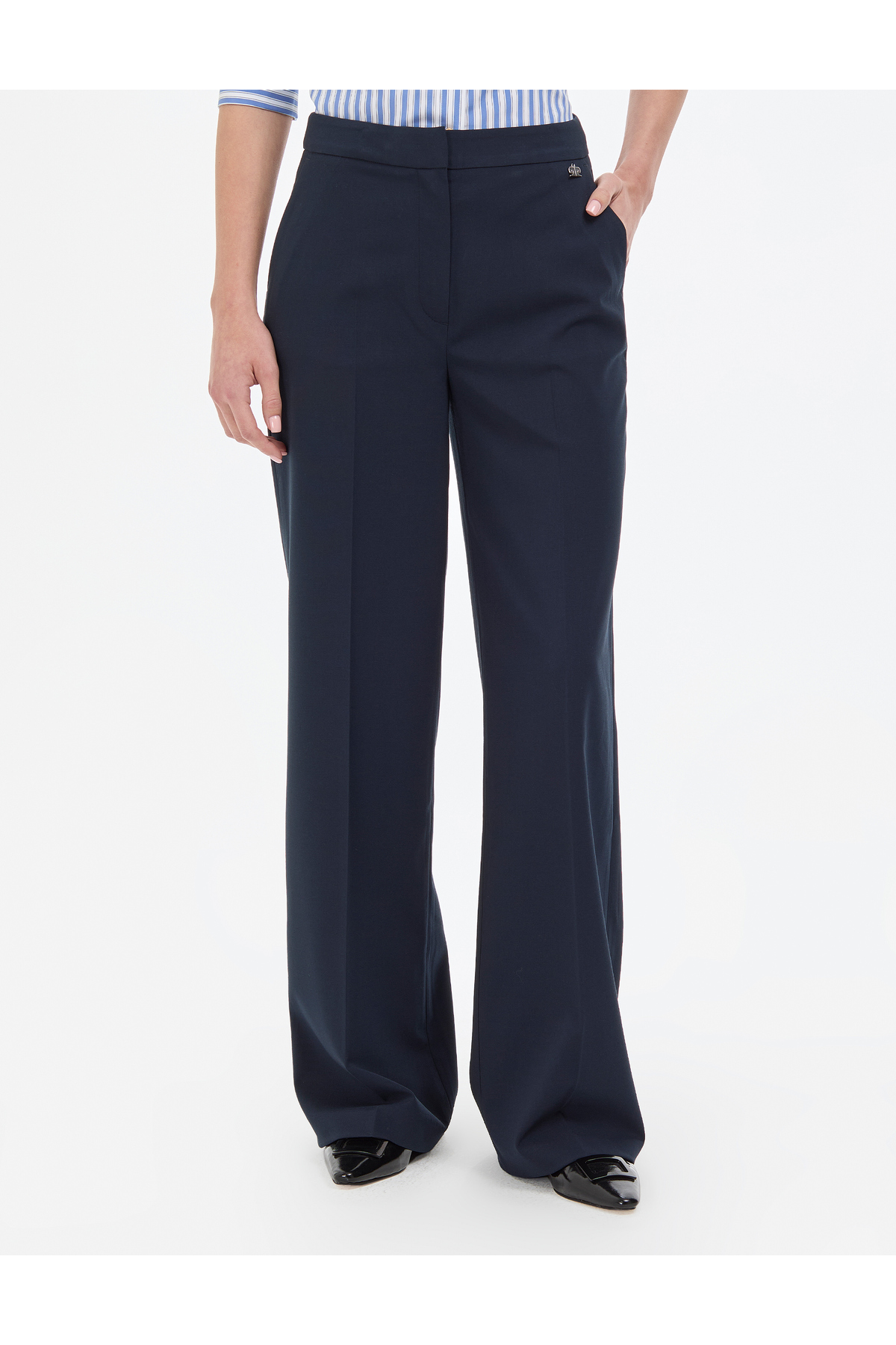 Pierre Cardin Lacivert Palazzo Kumaş Pantolon 50319006-VR033 görsel 2