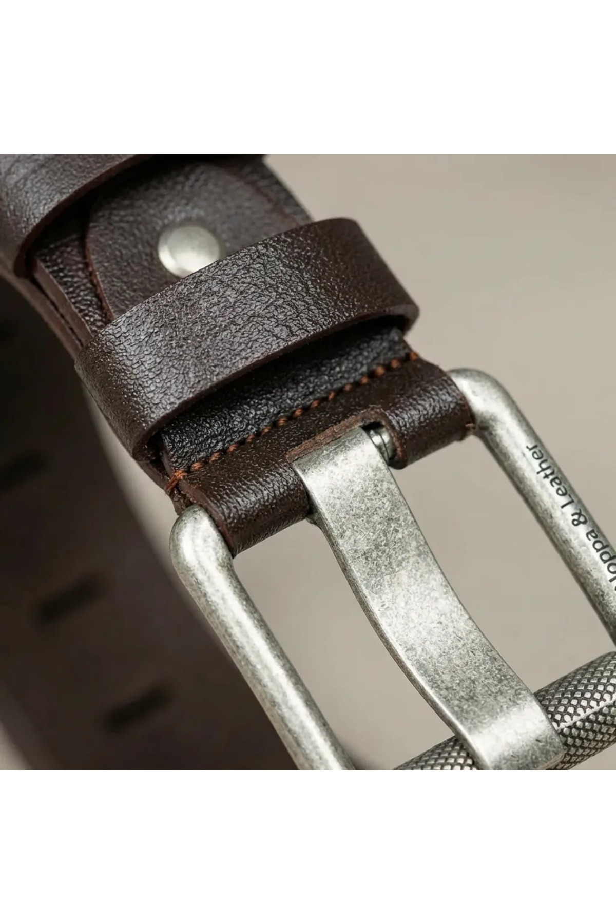 debbah  Özel Yapım Hakiki Deri Erkek Kot Kemeri 4.5CM Ekstra Kalın 4MM İtalyan Spor Kemer - Görsel 7