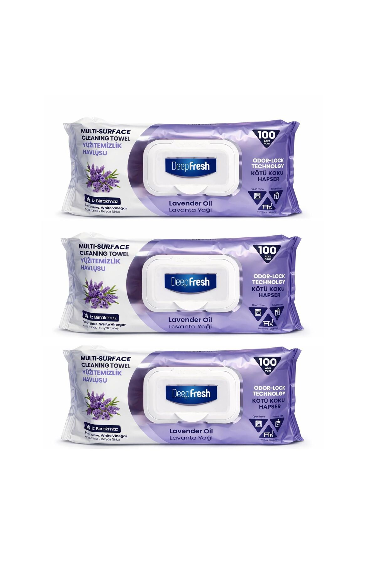 Deep Fresh Servetele pentru multi suprafete lavanda, bicarbonat si otet -100 ...