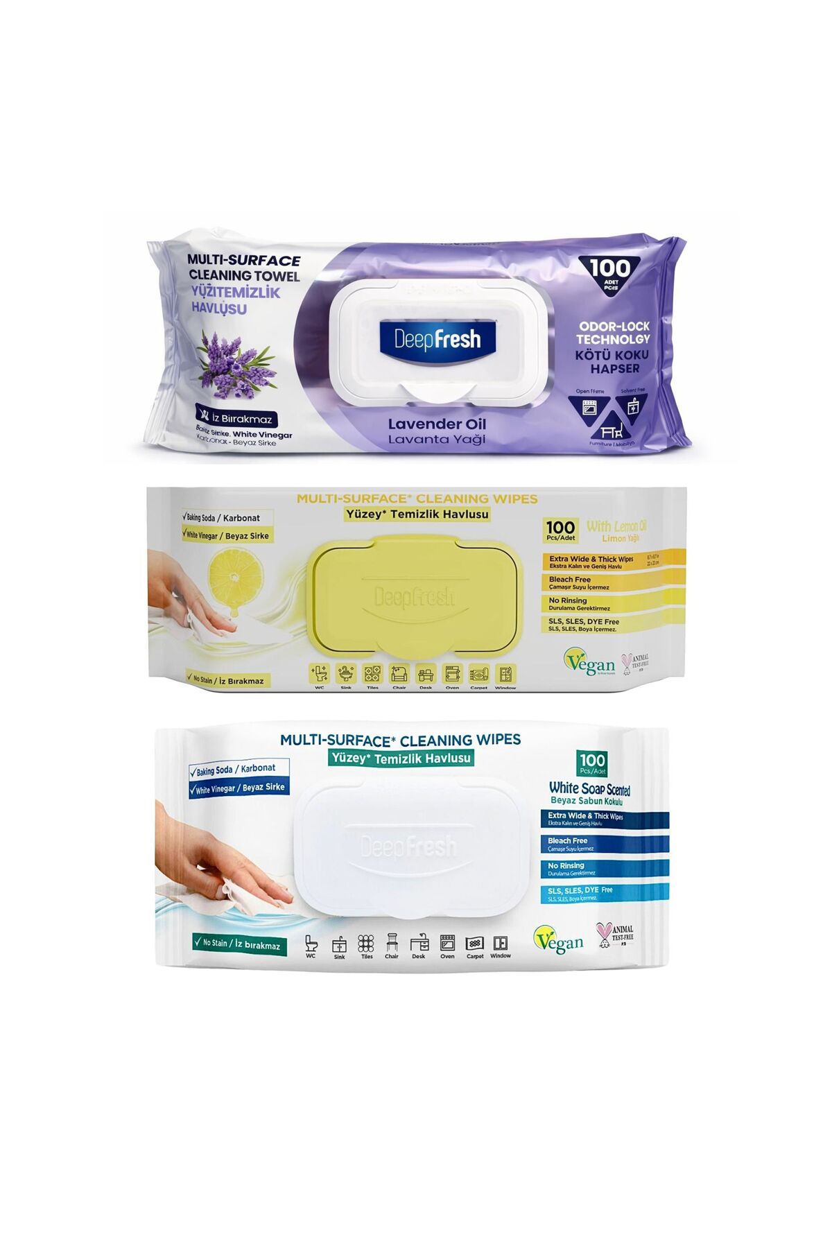 Deep Fresh Servetele pentru multi suprafete cu bicarbonat si otet - 100 buc (...