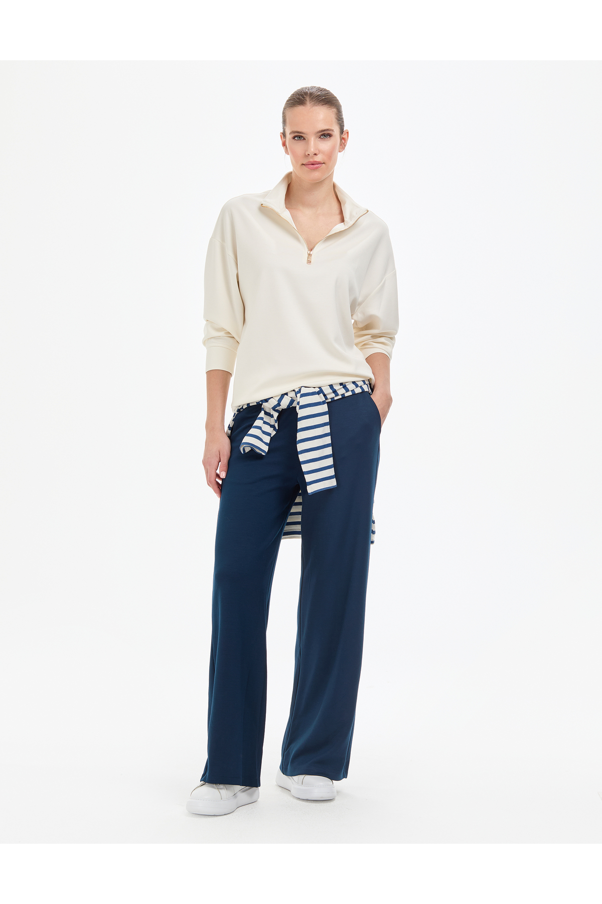 Pierre Cardin  Ekru Regular Fit Modal Kumaş Sweatshirt 50308116-VR019 - Görsel 4