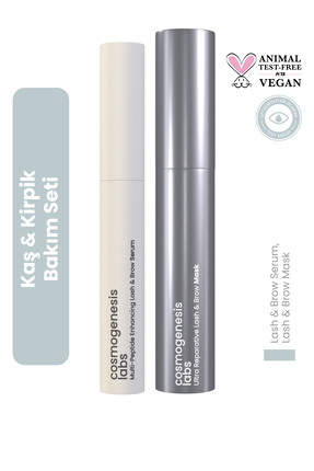 Cosmogenesis Labs Kaş ve Kirpik Güçlendirici & Besleyici Temel Bakım Seti Vegan
