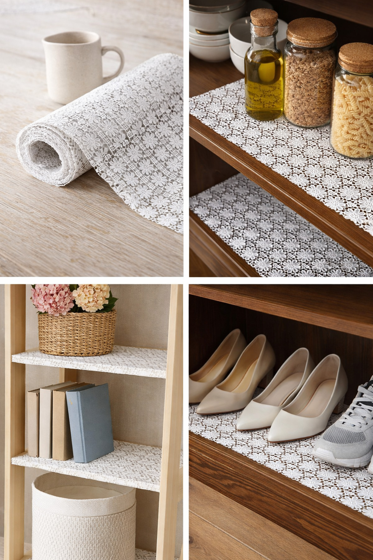 50CM/3-5-10-15MT LACE PVC WIPEABLE SHELF COVER,NON-SLIP SOLE, REFRIGERATOR,SHOE RACK,DRAWER COVER