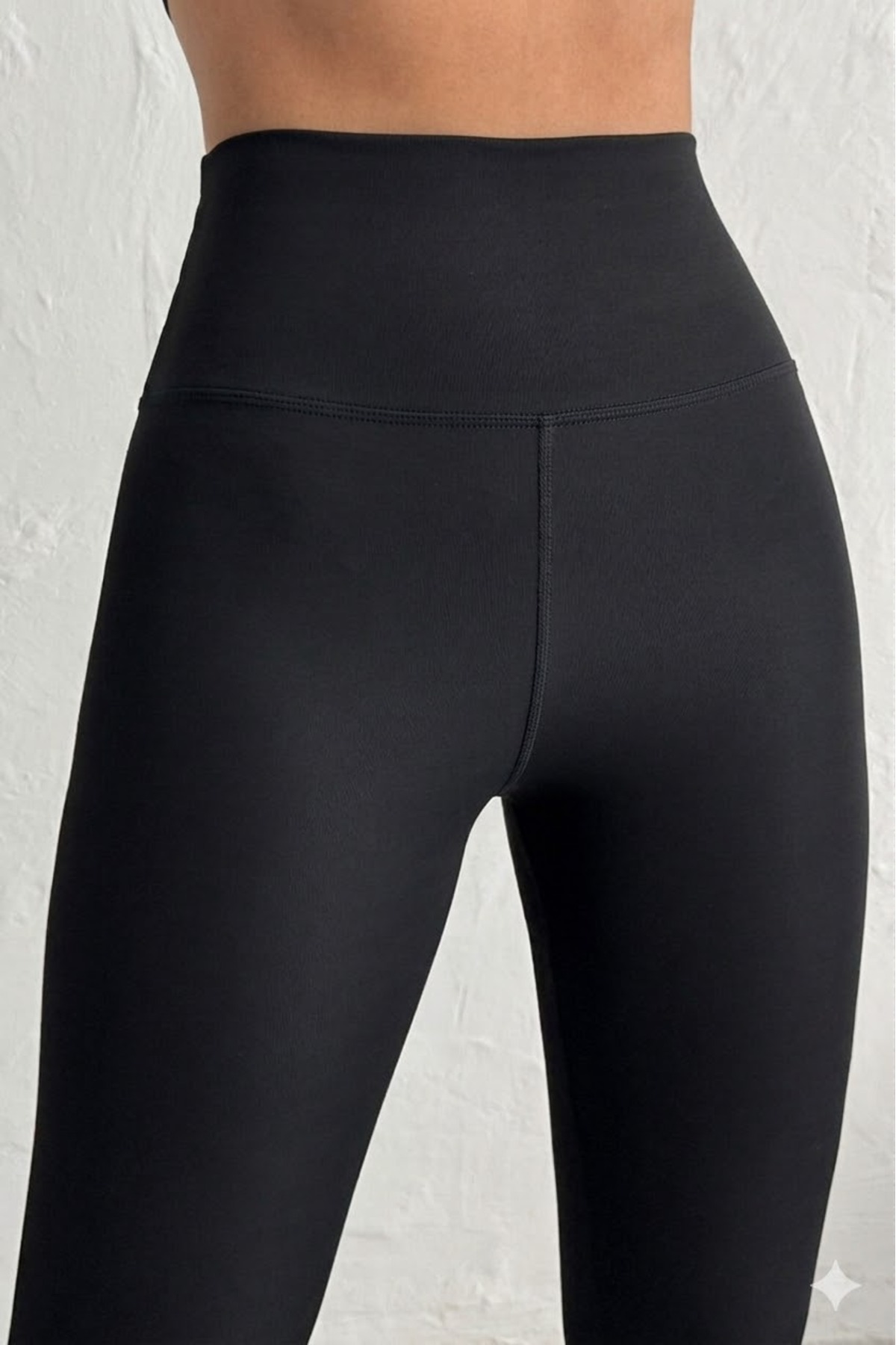 CRNSSWİMWEAR Γυναικείο μαύρο κολάν ψηλόμεσο με εφέ σύσφιξης, καθημερινό και α...