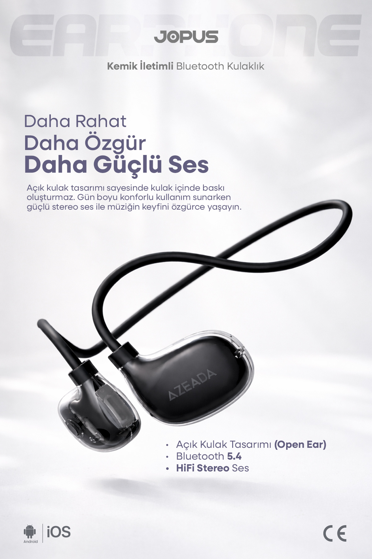Athlete Bluetooth Headset with Neckband Flexible and Lightweight Design 6 Hours Music Duration Black AZ-BN06