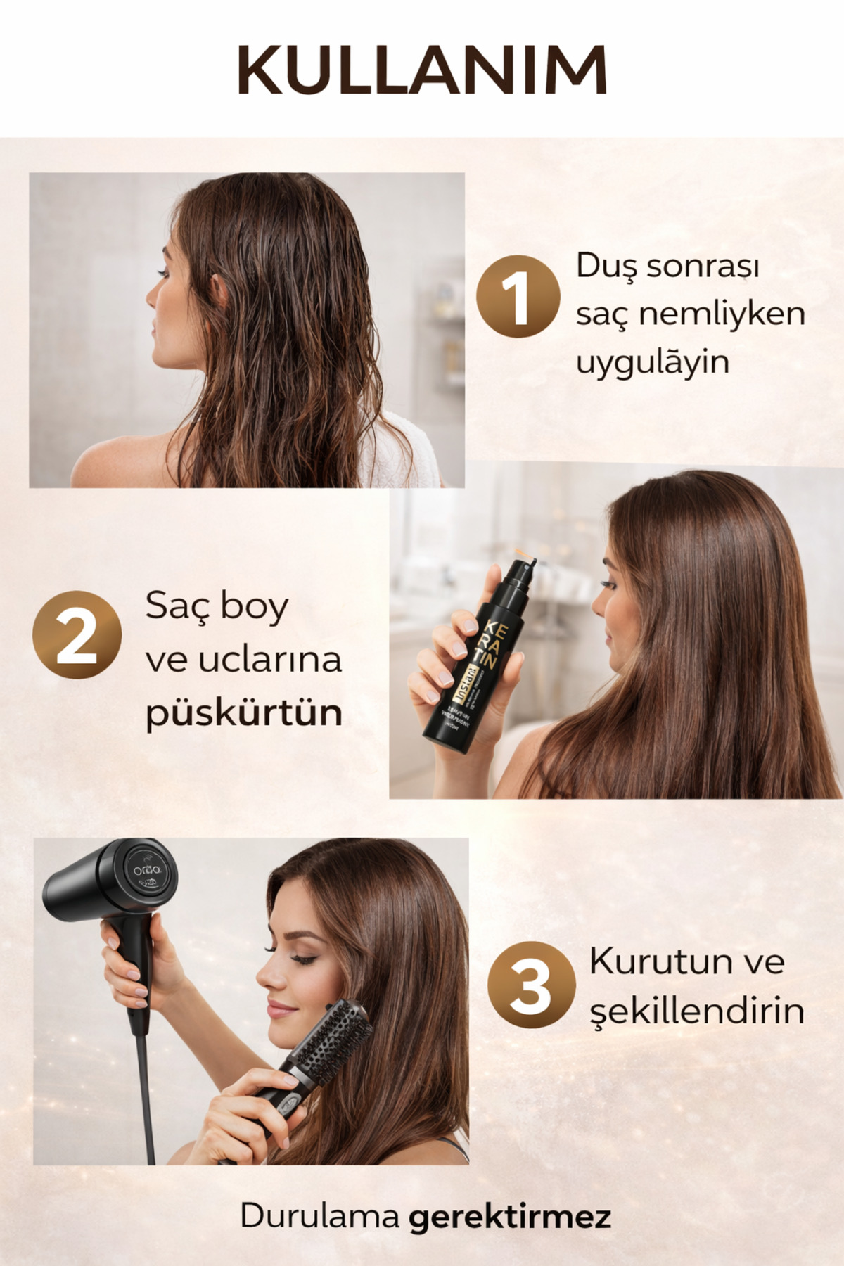 کرم ترمیم کننده فوری کراتین - بدون نیاز به آبکشی - درخشندگی و نرمی شدید 125 میلی لیتر — cream01 — تصویر 4 از 6