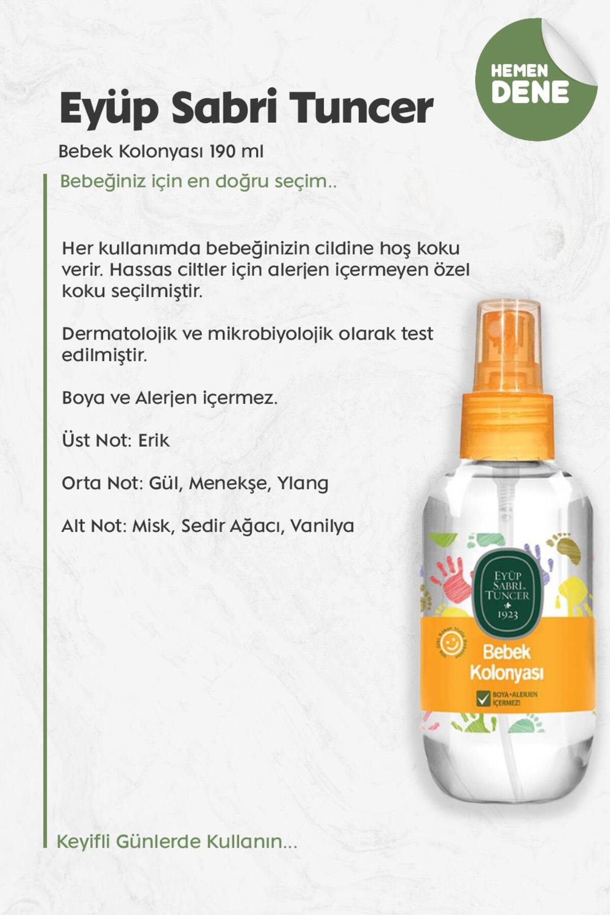 Eyüp Sabri Tuncer Bebek Kolonyası 190 ml fotoğrafı 2 (önizleme)