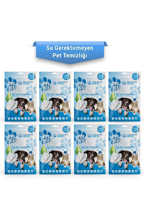 HEALTHON MED Evcil Hayvan Temizleme Mendili Kese Eldiveni (8Al 6Öde) 80 Adet,...