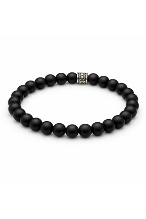 Doğal Taşlar Siyah Oniks Doğal Taş Bileklik – Güç & Negatif Enerji Koruma Taş...