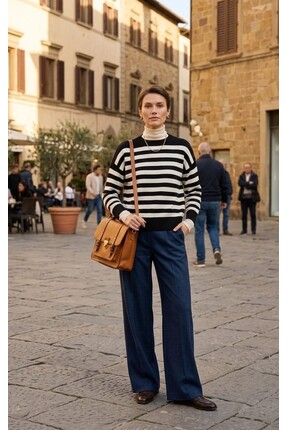 ankadikis Oversize Çizgili Kazak