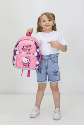 Probag Hello Kitty Kız Çocuk Okul Çantası Pembe – İlkokul & Anaokulu Sırt Çan...