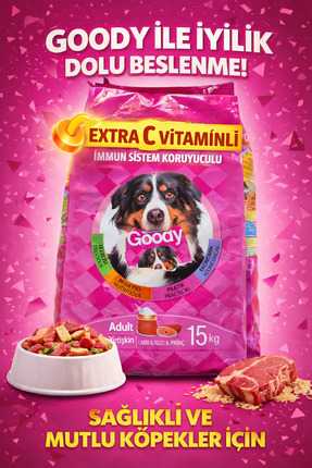 TROPİKAL GOODY YENİ ÜRETİM skt:2027 Kuzu Etli & Pirinçli Yetişkin Köpek Mamas...