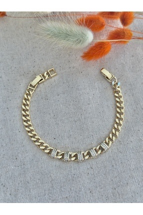 Snartun CM Jewelry Gold Taş Detaylı Paslanmaz Çelik Kadın Bileklik | Özel Kutulu