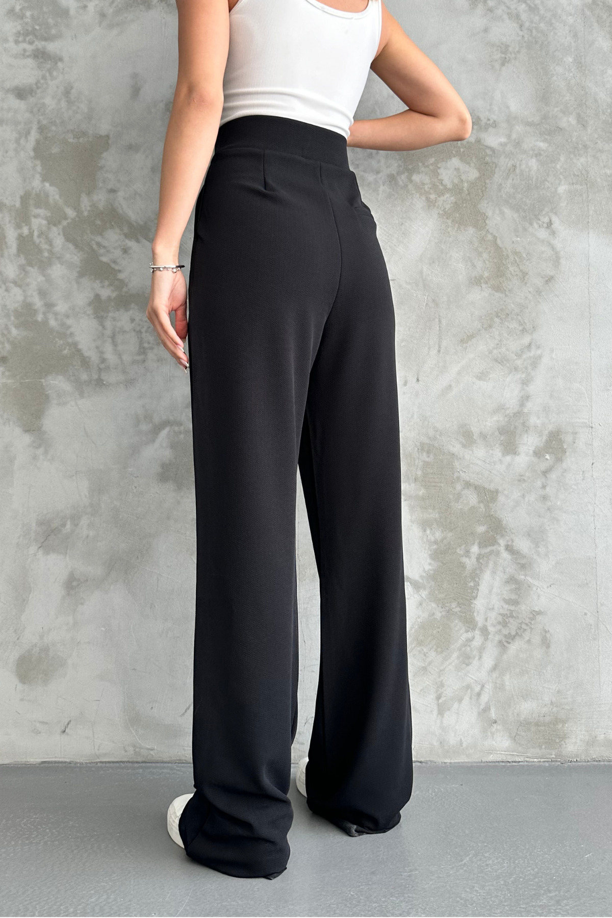 macharel jeans  Kadın Likralı Cırt Kapama Palazzo Pantolon - Görsel 7