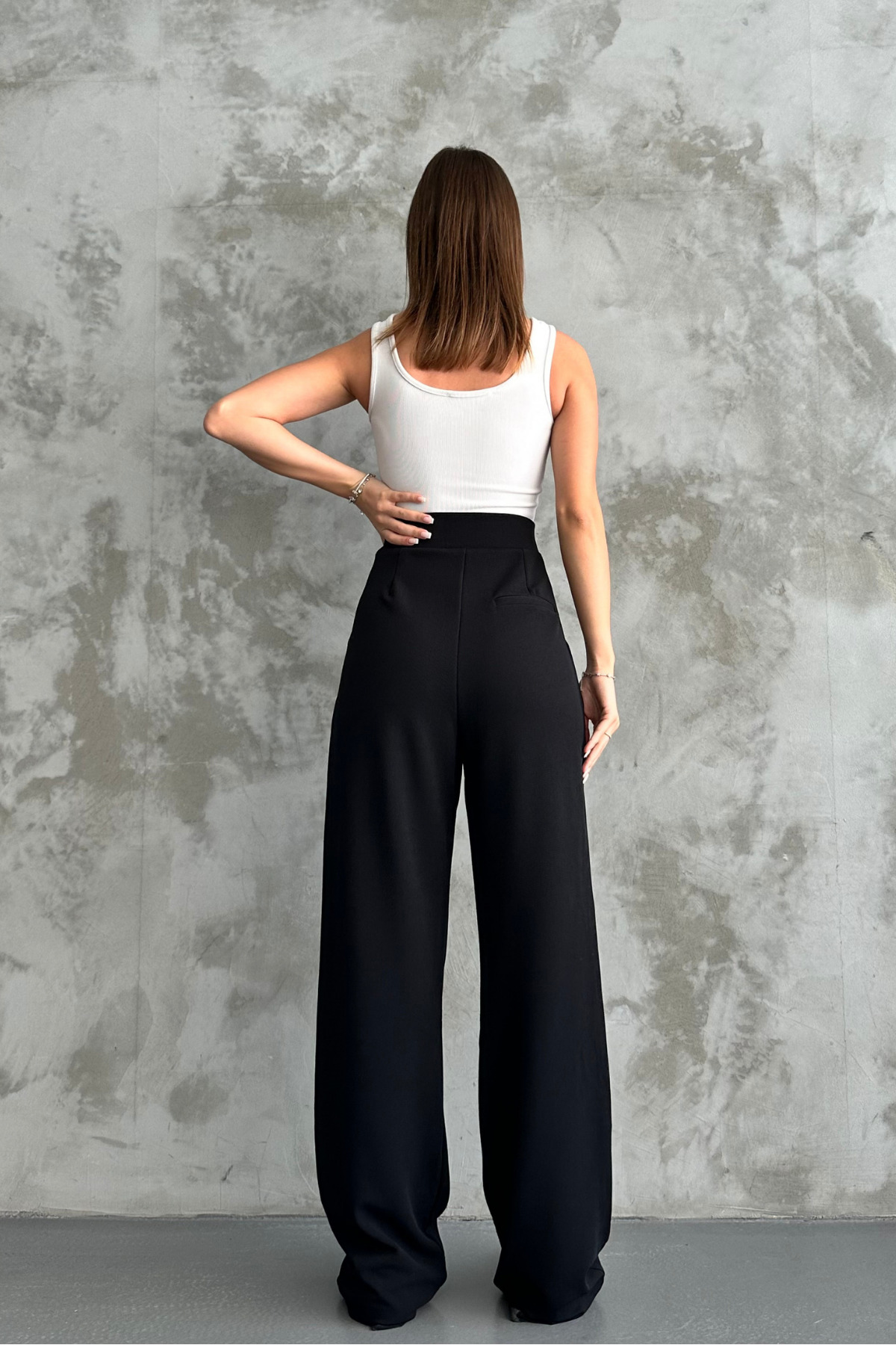 macharel jeans  Kadın Likralı Cırt Kapama Palazzo Pantolon - Görsel 8