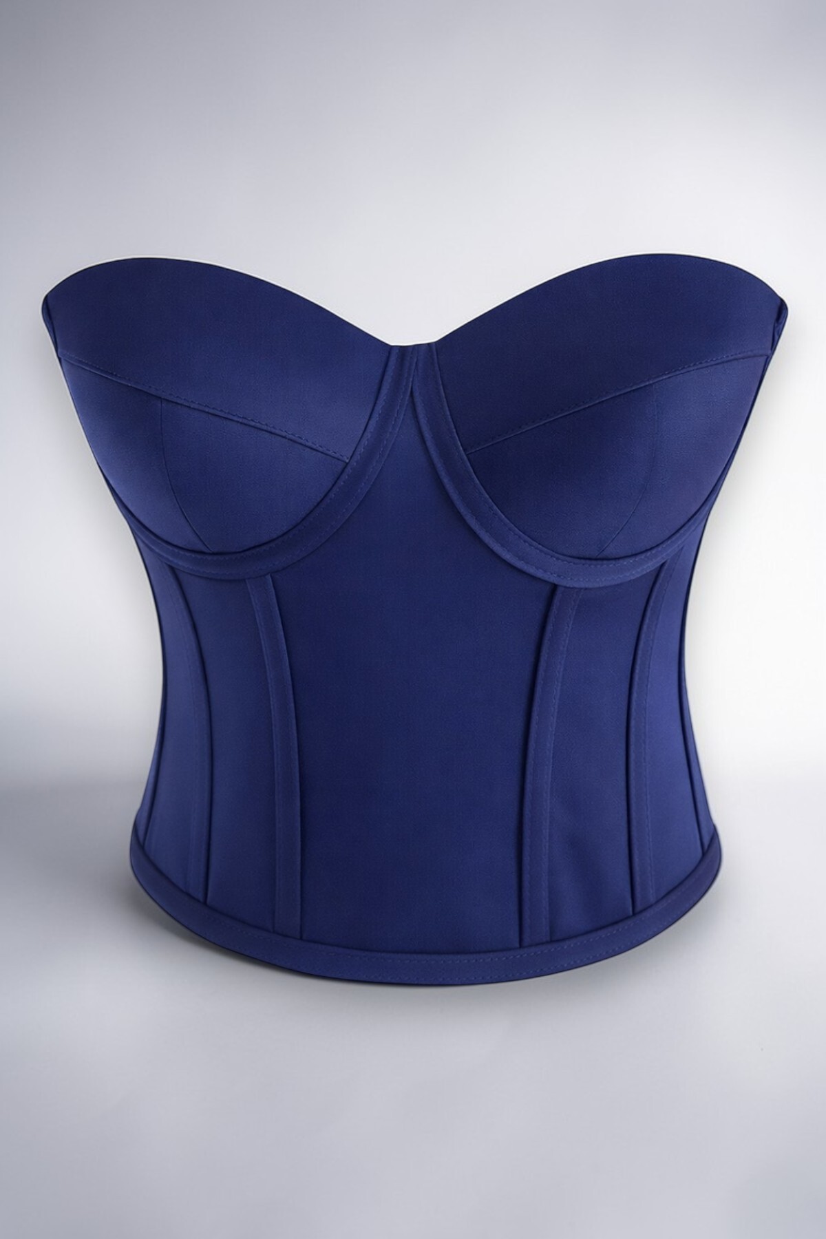 Navy Blue Satin Corset Bustier Ready Size