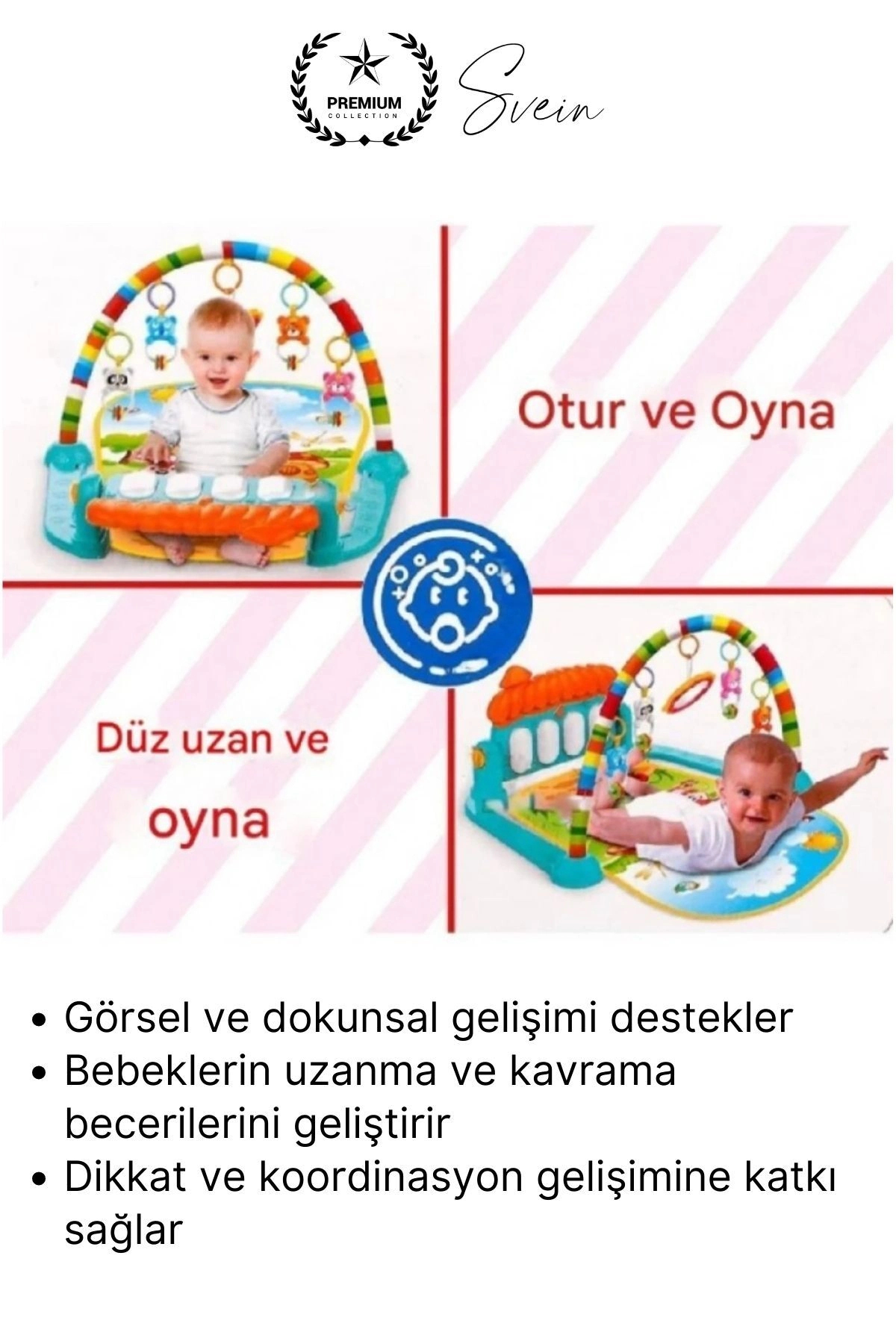 Svein #OyunHalısı Piyanolu Bebek Aktivite Oyun Halısı Asılabilir Oyuncaklı Yumuşak Zemin Aktivite Matı fotoğrafı 3 (önizleme)