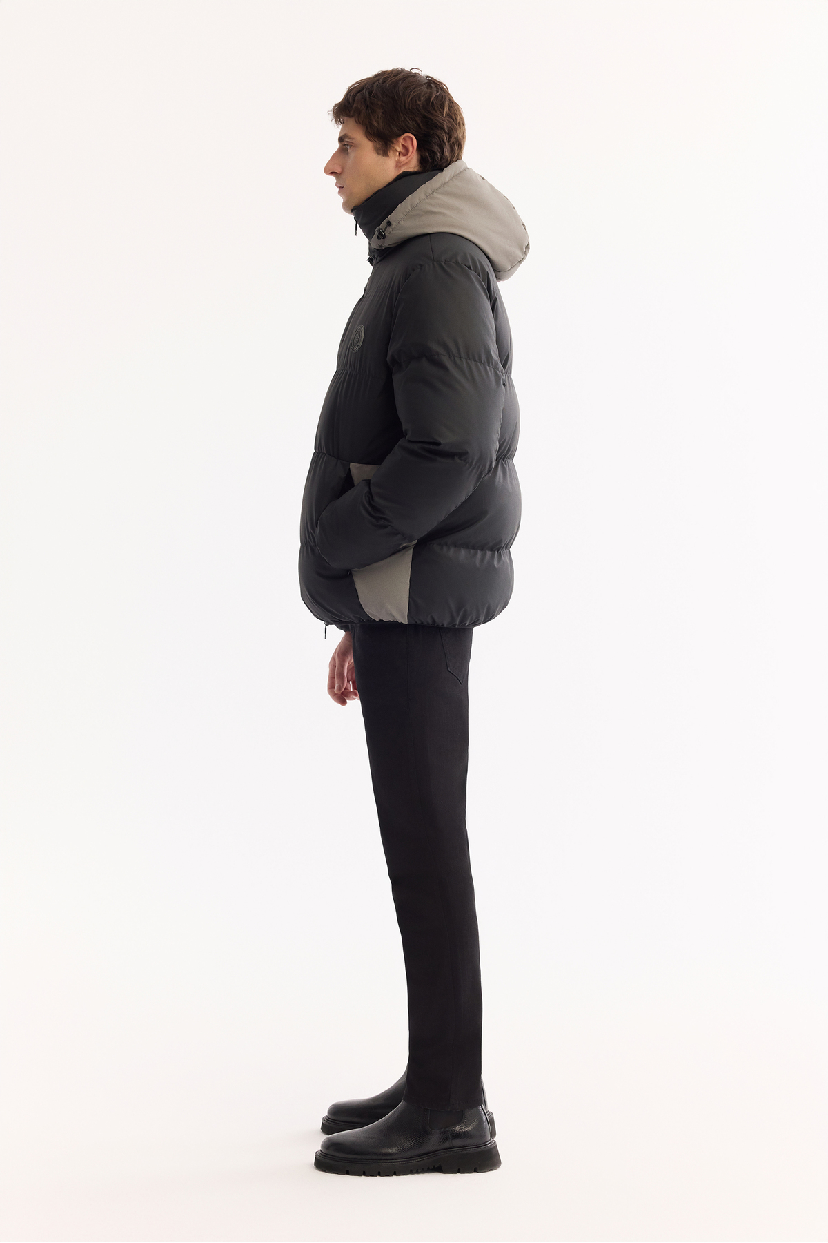 Avva  Erkek Siyah Kapüşonlu Su İtici Rüzgar Geçirmez -10°C Dayanıklı Şişme Regular Fit Mont A52Y6150 - Görsel 3