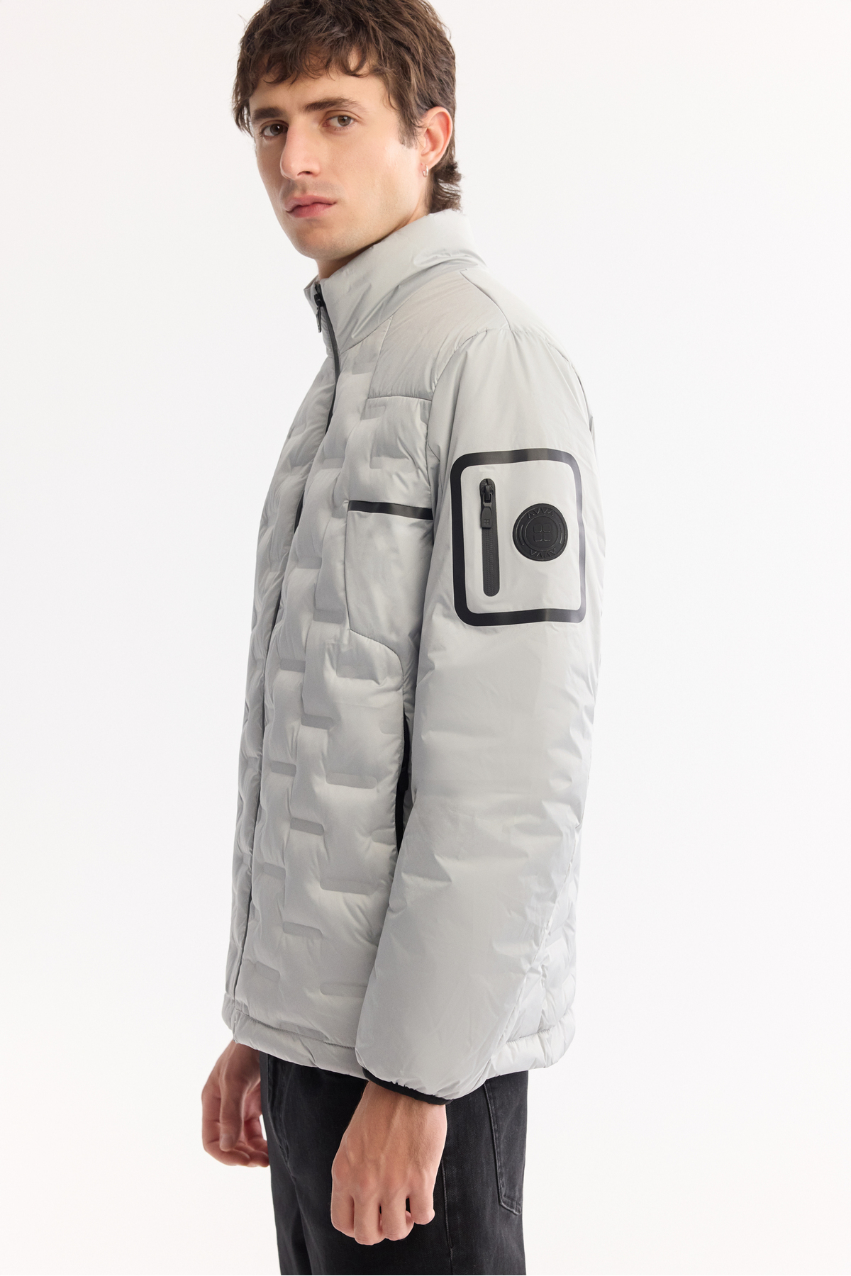 Avva  Erkek Gri Su İtici Rüzgar Geçirmez Şişme Regular Fit Mont B006082 - Görsel 6