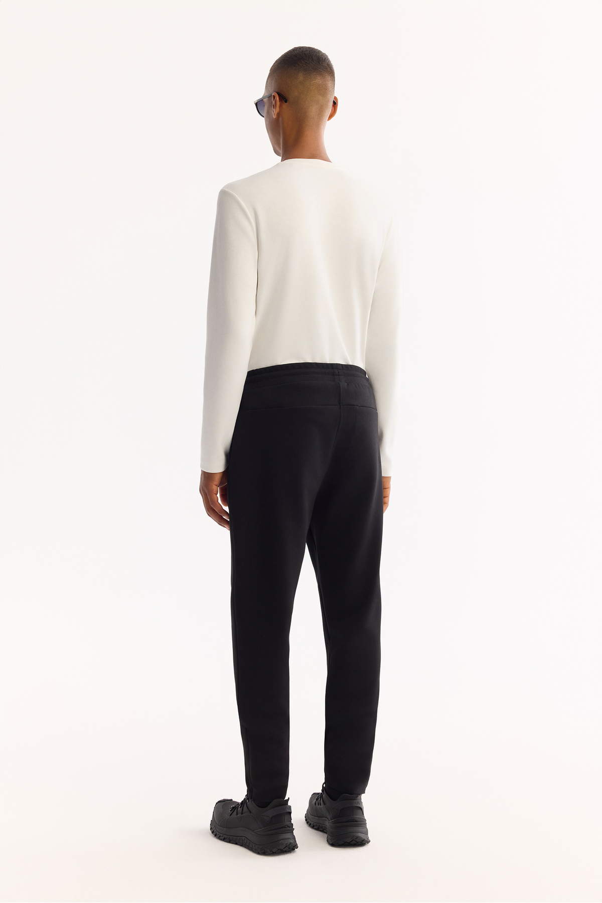 Avva  Erkek Siyah Beli Lastikli Bağcıklı Yandan Cepli Nervürlü İnterlok Jogger A52Y3403 - Görsel 3