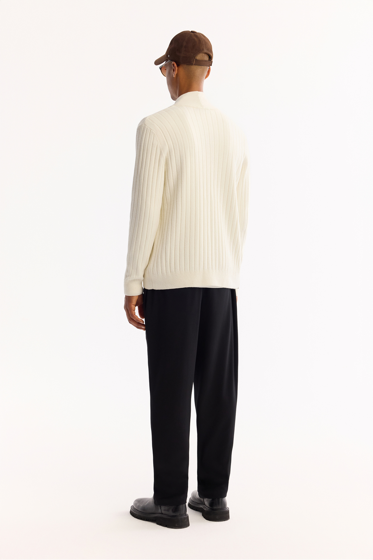 Avva  Erkek Ekru Şal Yaka Düğmeli Soft Touch Çizgili Regular Fit Hırka A52Y5042 - Görsel 4