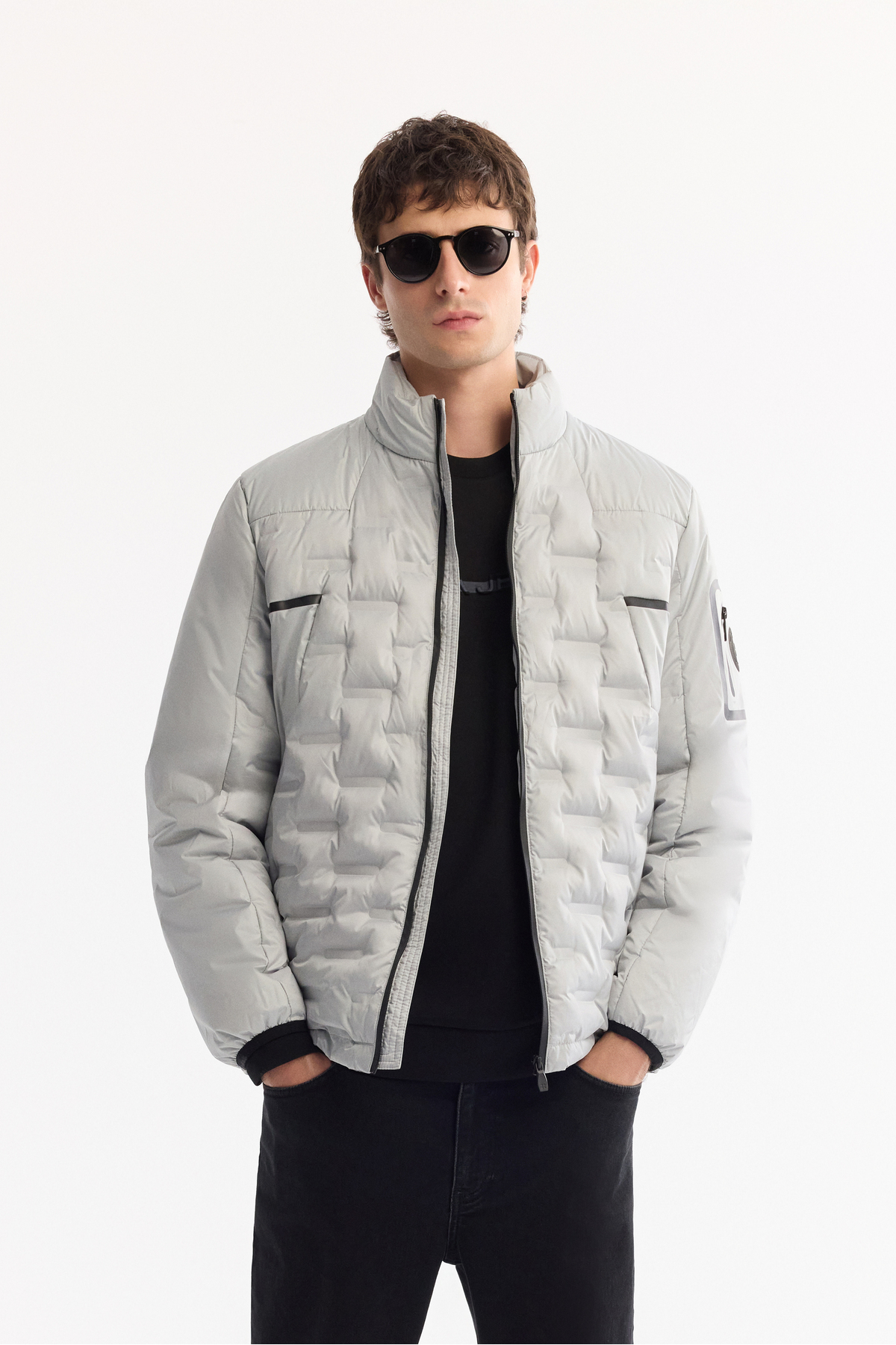 Avva  Erkek Gri Su İtici Rüzgar Geçirmez Şişme Regular Fit Mont B006082 - Görsel 4