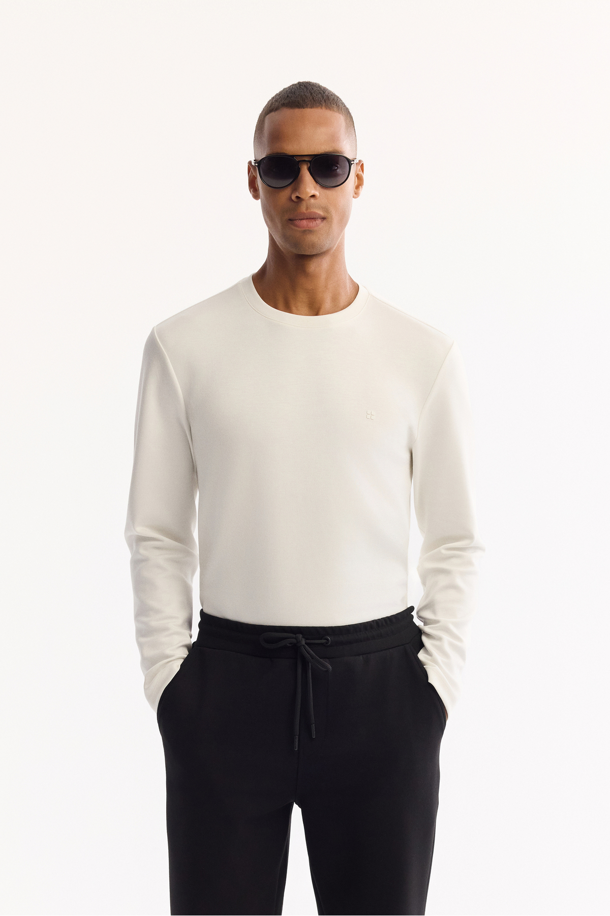 Avva  Erkek Siyah Beli Lastikli Bağcıklı Yandan Cepli Nervürlü İnterlok Jogger A52Y3403 - Görsel 6