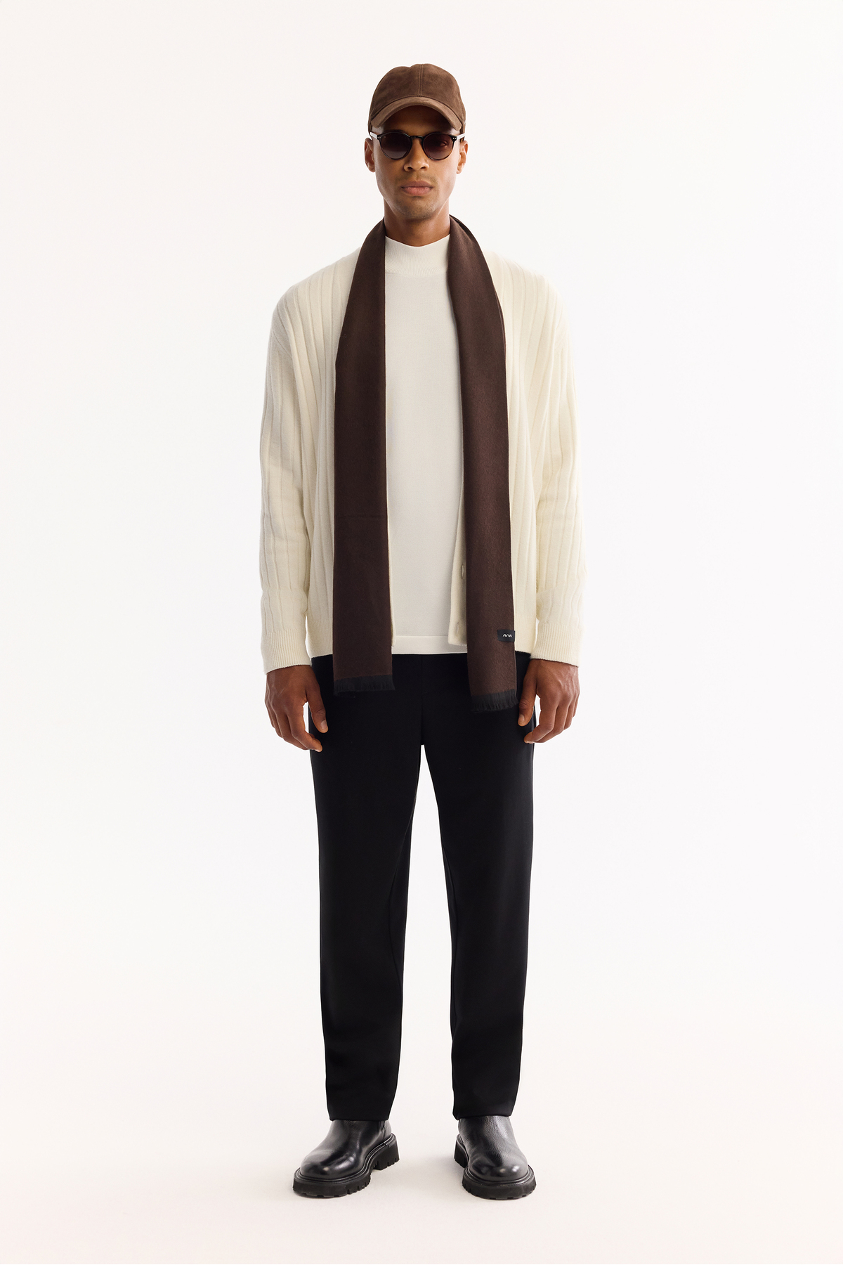 Avva  Erkek Ekru Şal Yaka Düğmeli Soft Touch Çizgili Regular Fit Hırka A52Y5042 - Görsel 7