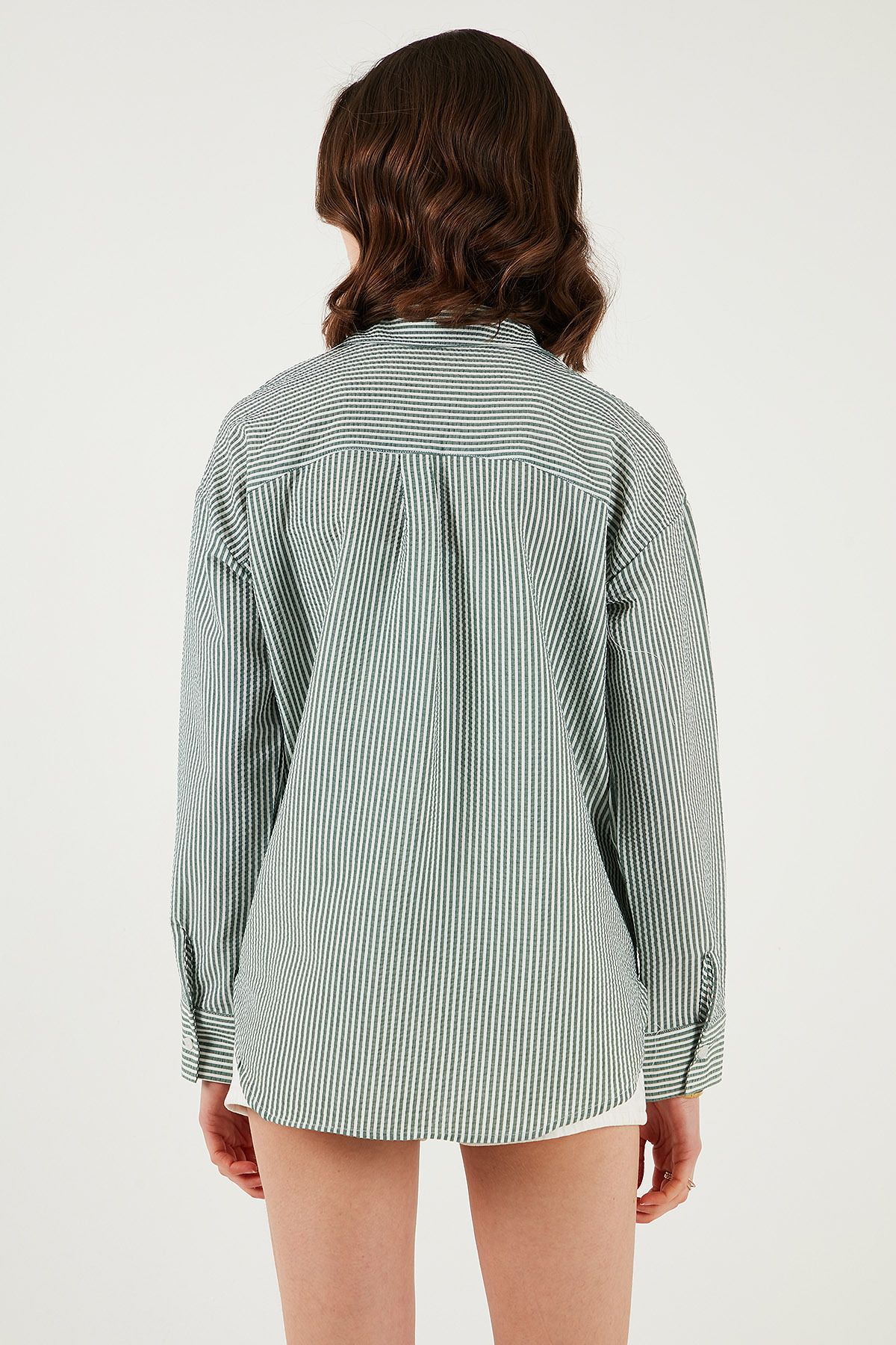 Lela  Regular Fit Uzun Kollu Cepli Çizgili Gömlek GÖMLEK 6772895 - Görsel 7