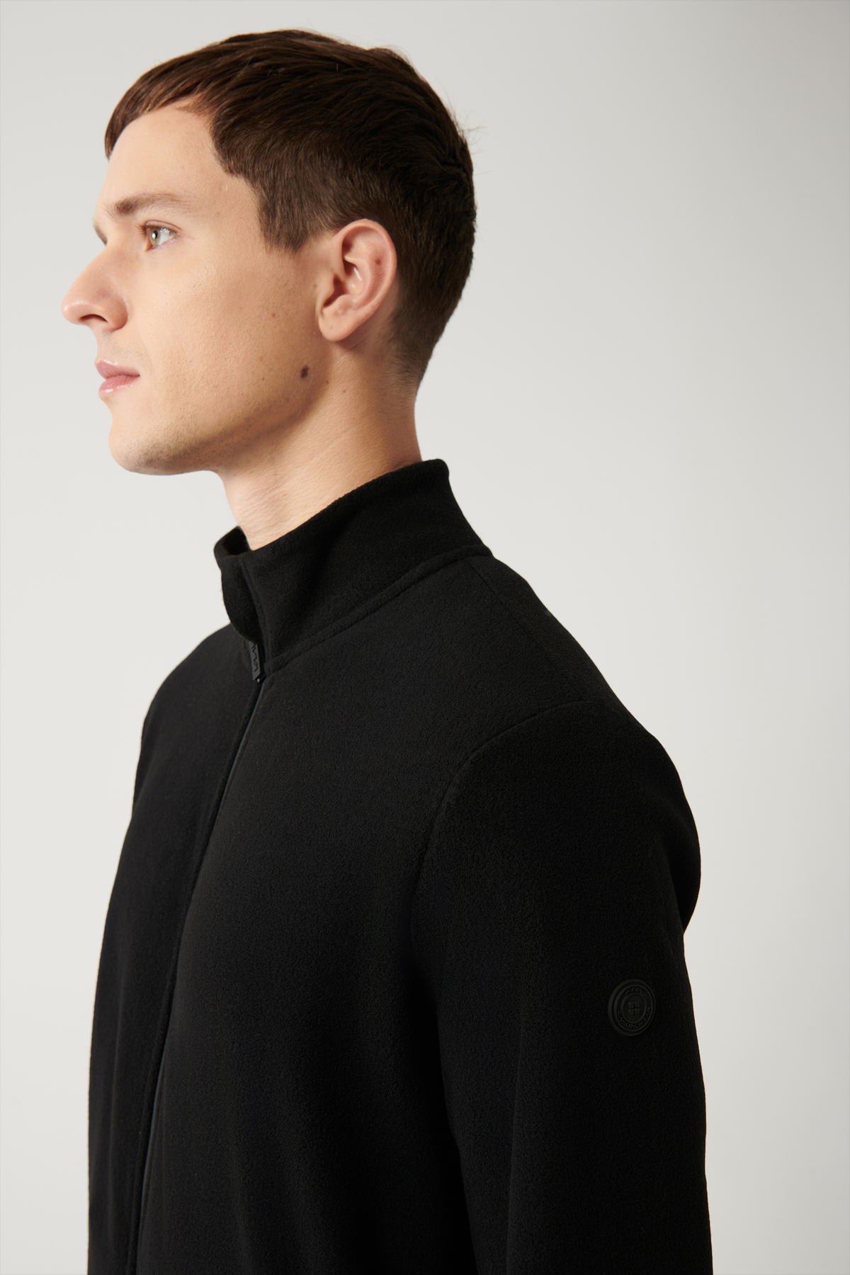 Avva  Erkek Siyah Basic Dik Yaka Polar Hırka E001069 - Görsel 2