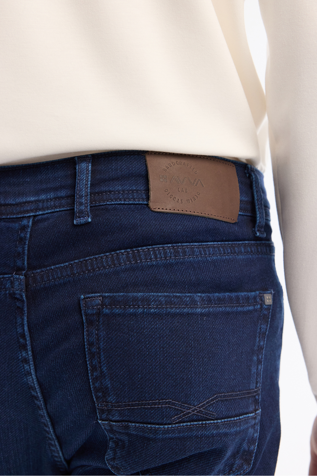 Avva  Erkek Lacivert Eskitme Yıkama Esnek Berlin Slim Fit Jean Pantolon B003521 - Görsel 5