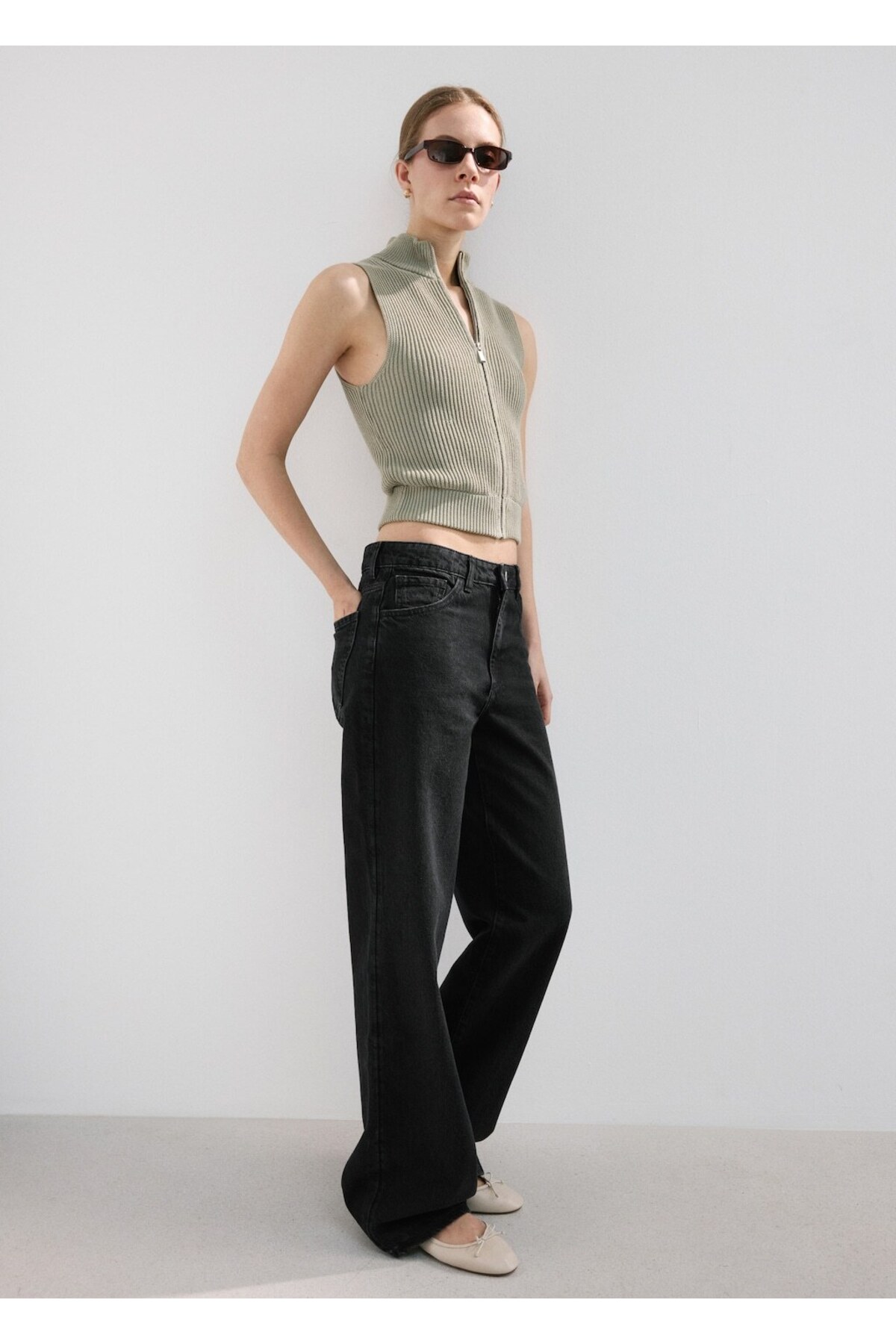 MANGO  Danila wide leg yüksek belli jean - Görsel 2