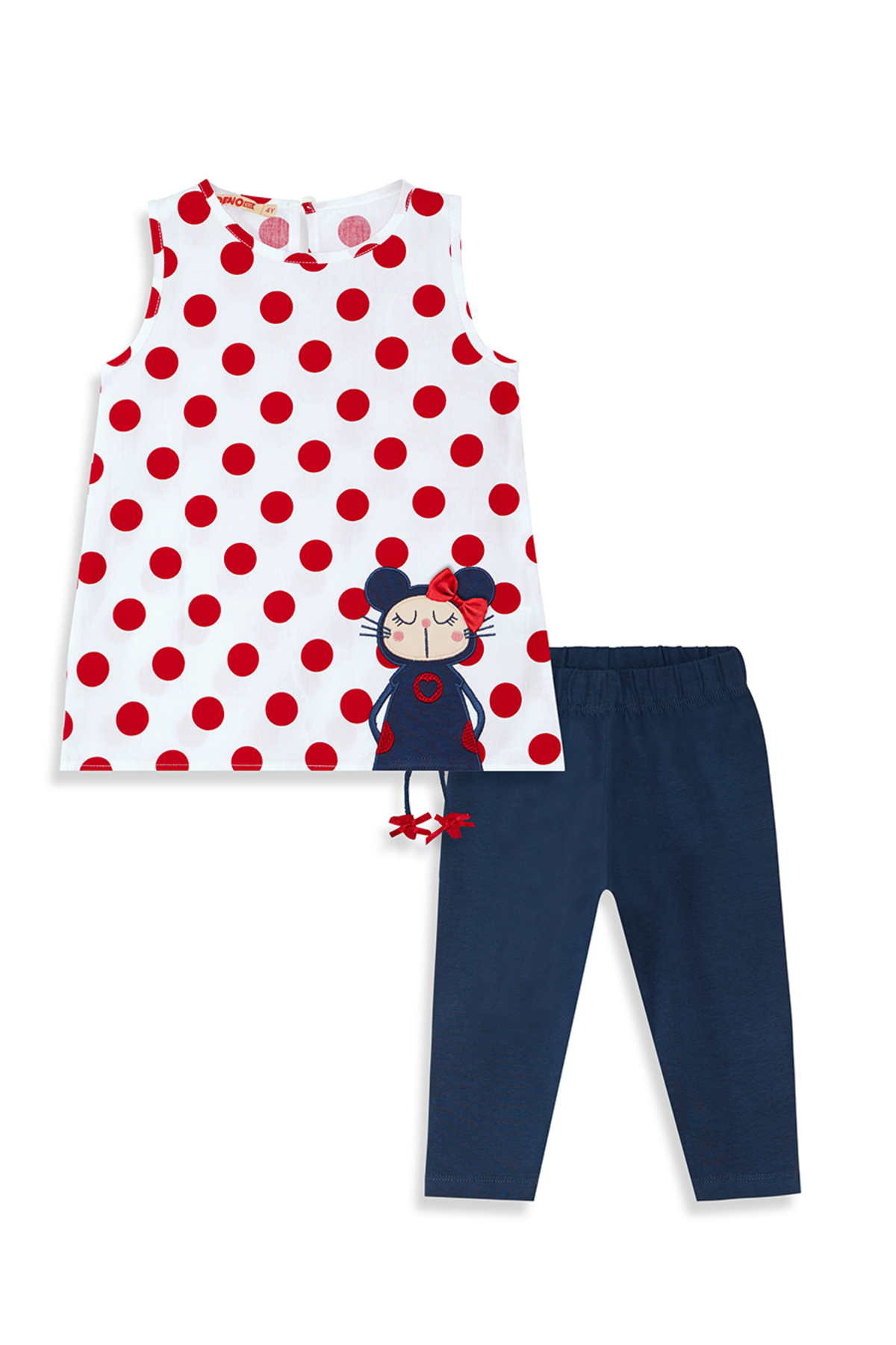 Denokids Puanlı Lily Kız Çocuk Yazlık T-shirt Tunik Tayt Takım fotoğrafı 3 (önizleme)