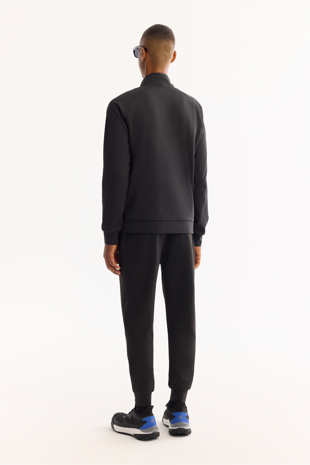 Avva  Erkek Siyah Dik Yaka Fermuarlı Göğüs Enjeksiyon Baskılı İnterlok Teknik Kumaş Hırka A52Y1203 - Görsel 4