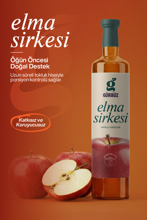 Gürbüzden Elma Sirkesi Doğal Fermantasyon 500 Ml
