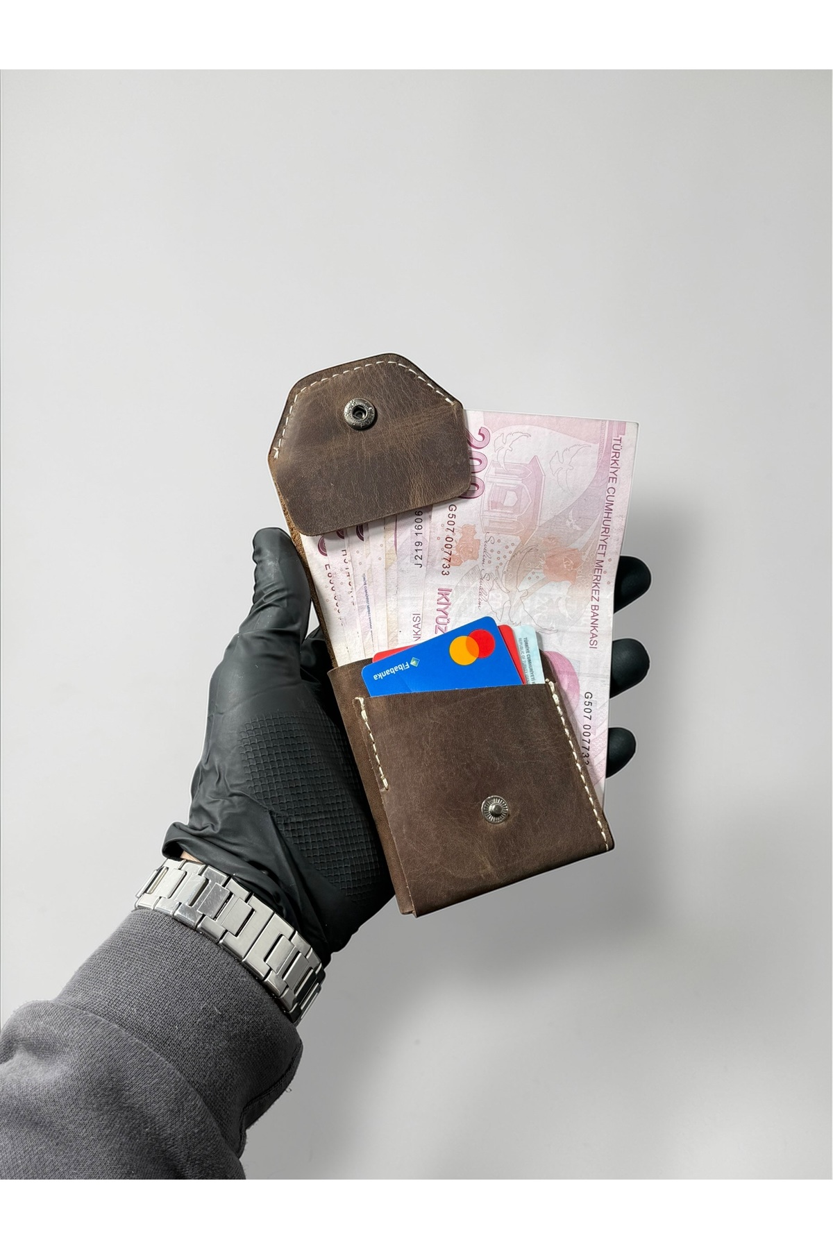NZCLUB 100% Genuine Crazy Leather Handmade Minimalist Wallet - Money ...