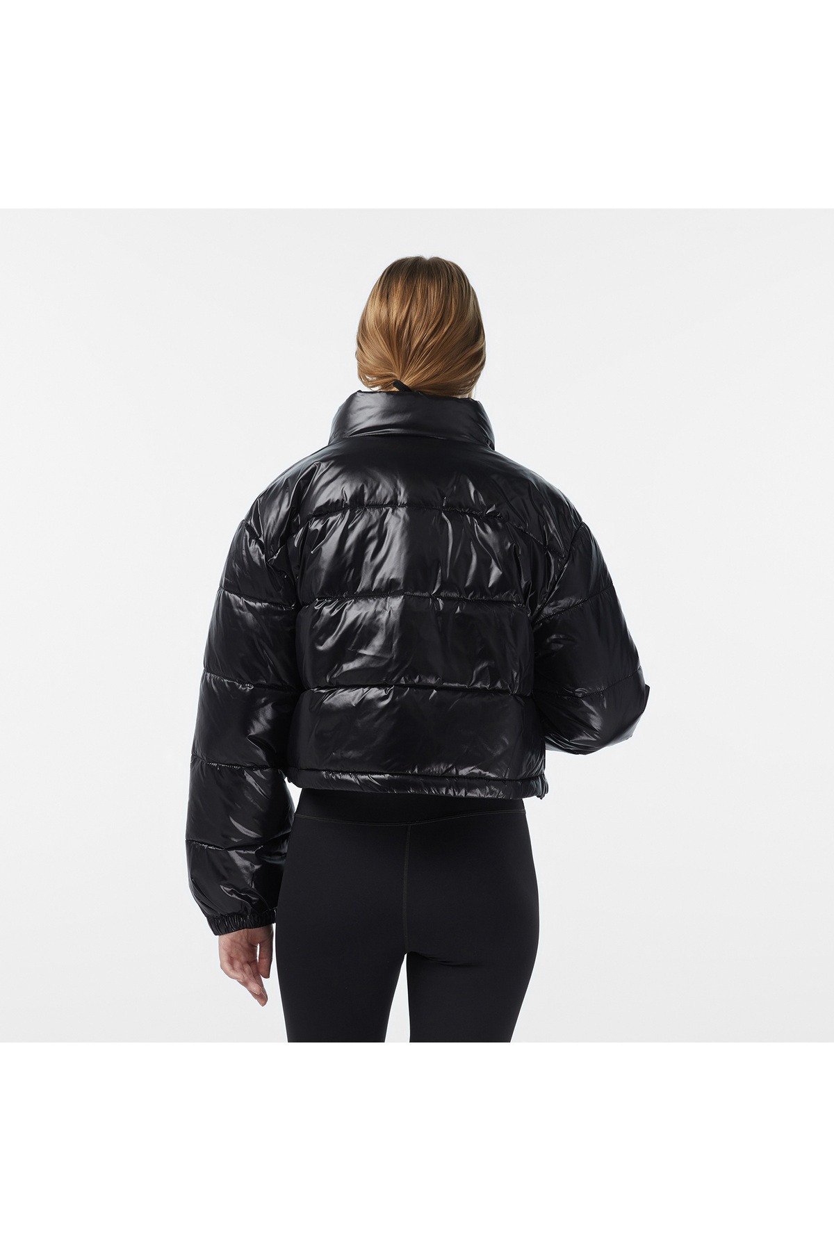 Calvin Klein Shine Crop Puffer Kadın Siyah Mont görsel 2