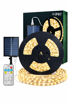 Kyrotech 10 Metre Şerit Led Solar Bahçe Aydınlatması Su Geçirmez Gün Işığı 8 ...
