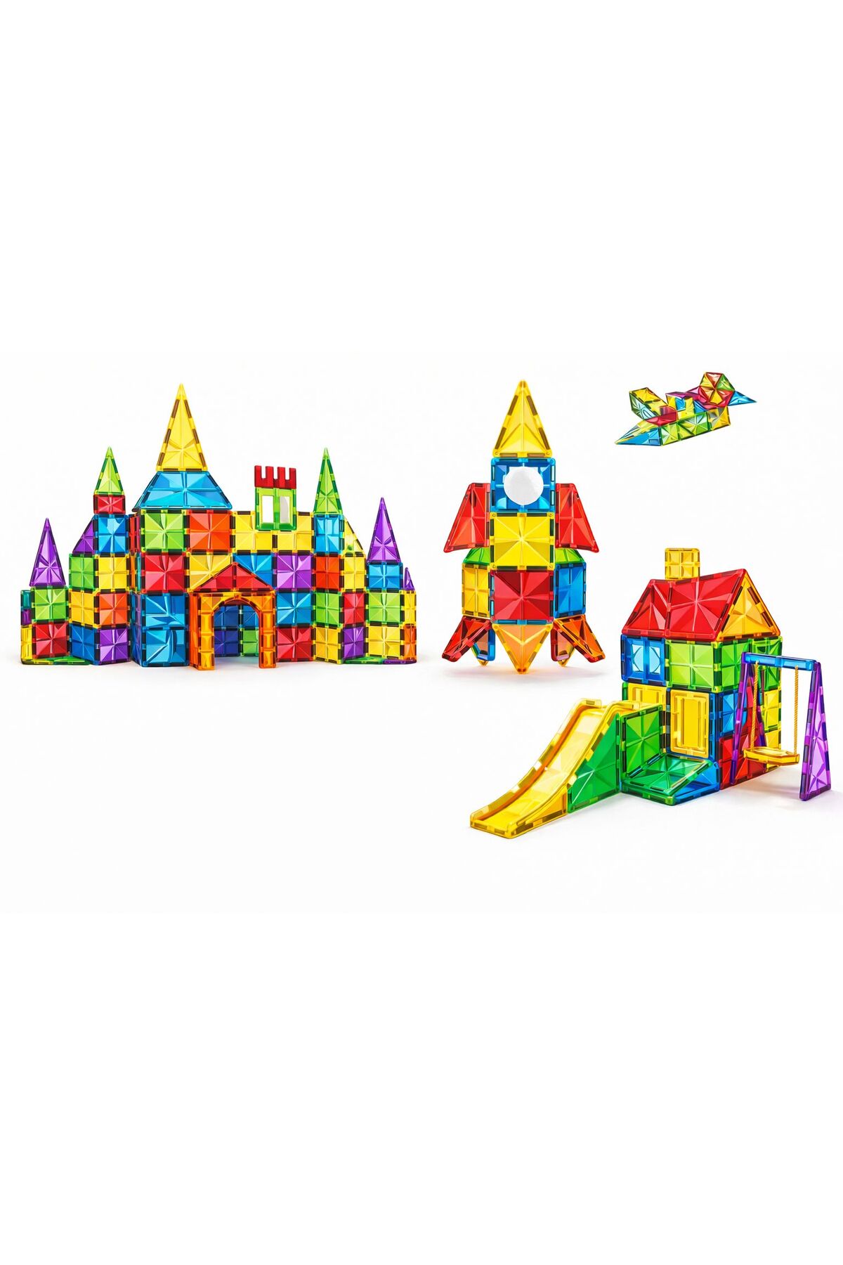 ZİVENTA Magnetic Tiles 75 Parça Manyetik Yapı Blokları Eğitici STEM Oyuncak İnşa Oyuncağı Zeka Geliştirici fotoğrafı 6 (önizleme)