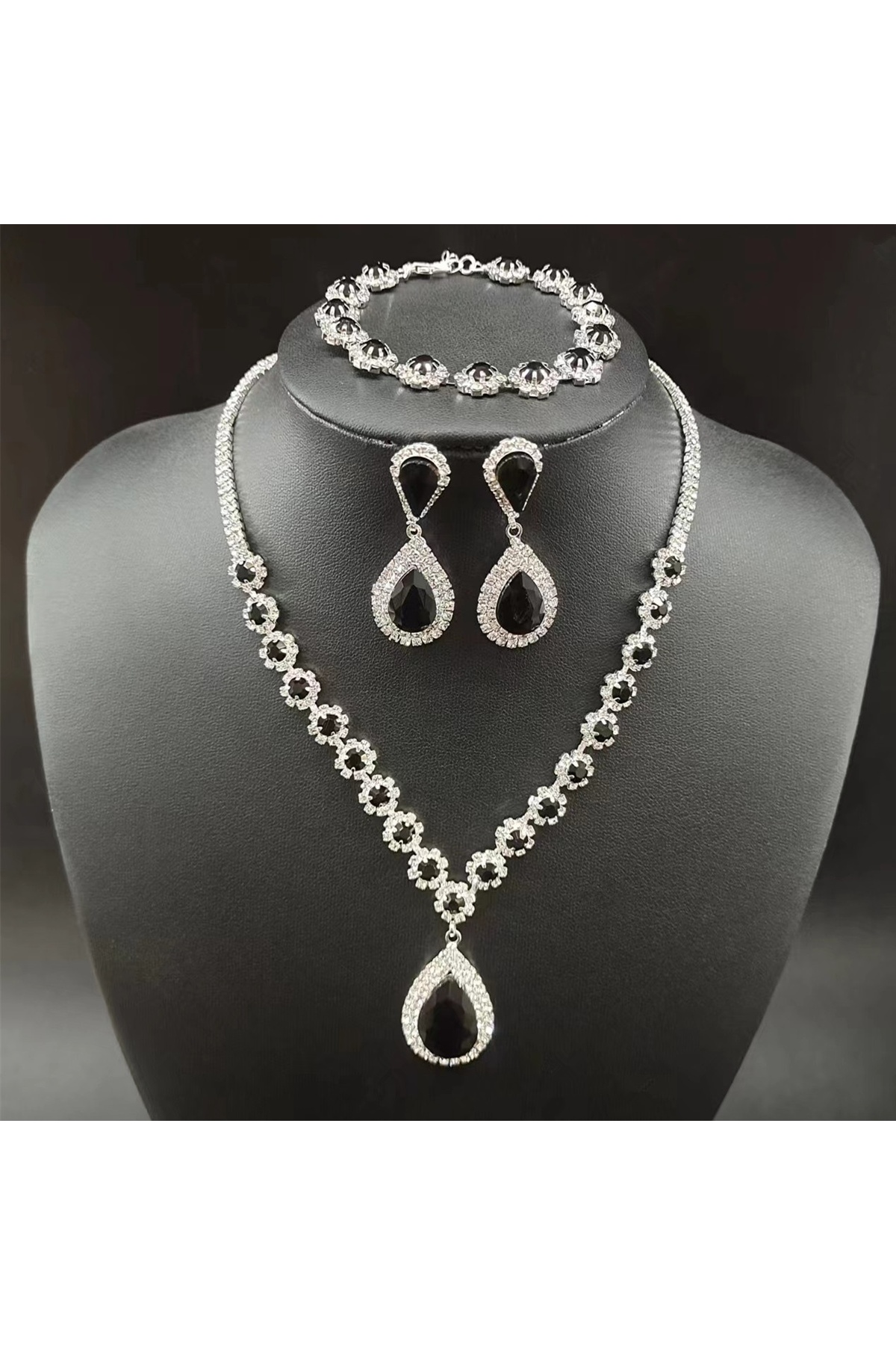 Silver Plated Rare Necklace, Earrings, Bracelet Jewelry Set Wedding,Engagement,Invitation,Evening Dress,Party,Daily
