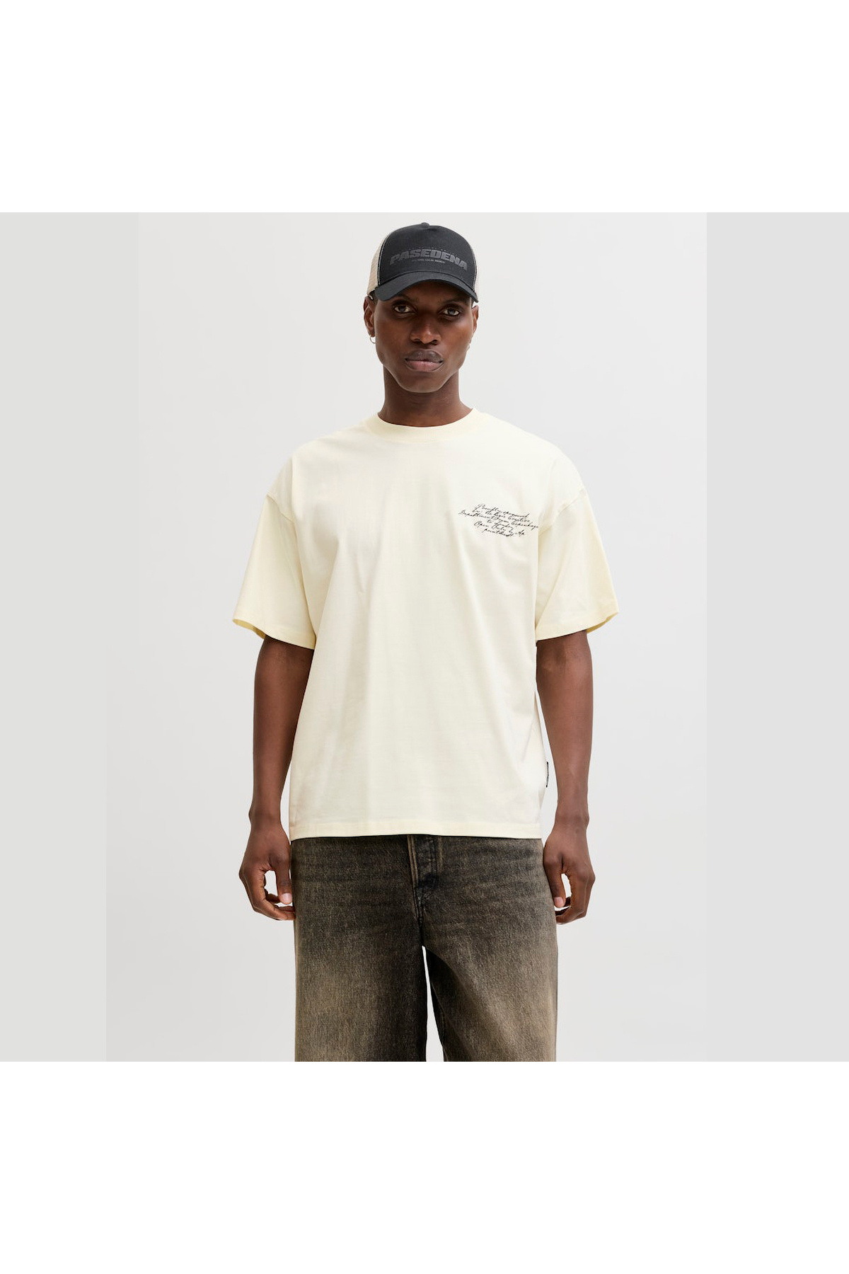 تی‌شرت کرم مردانه داست اسکریپت (۱۲۲۹۲۹۸۲-STCN) جک اند جونز تی شرت ورزشی Jack & Jones