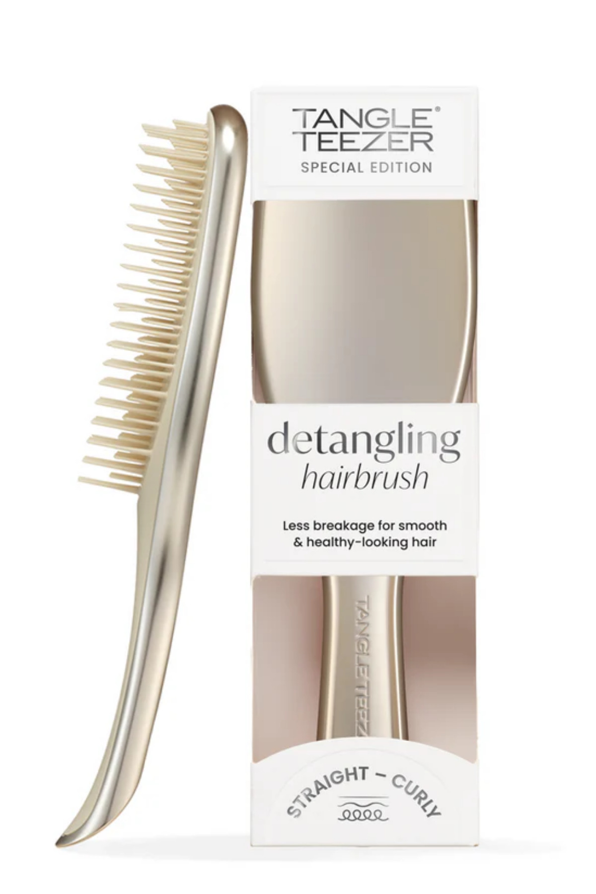 Ultimate Detangler Chrome Champagne Gold Islak & Kuru Düz ve Kıvırcık Saçlar için Saç Fırçası-Tarak — بژ — تصویر 7 از 7