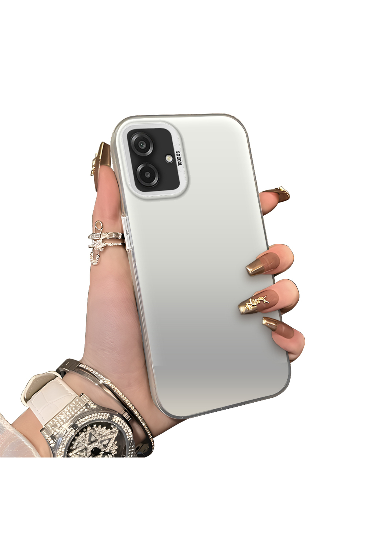 Samsung Galaxy A07 4G Compatible Hard Acrylic Rear Silicone Edge Lens Protection Case