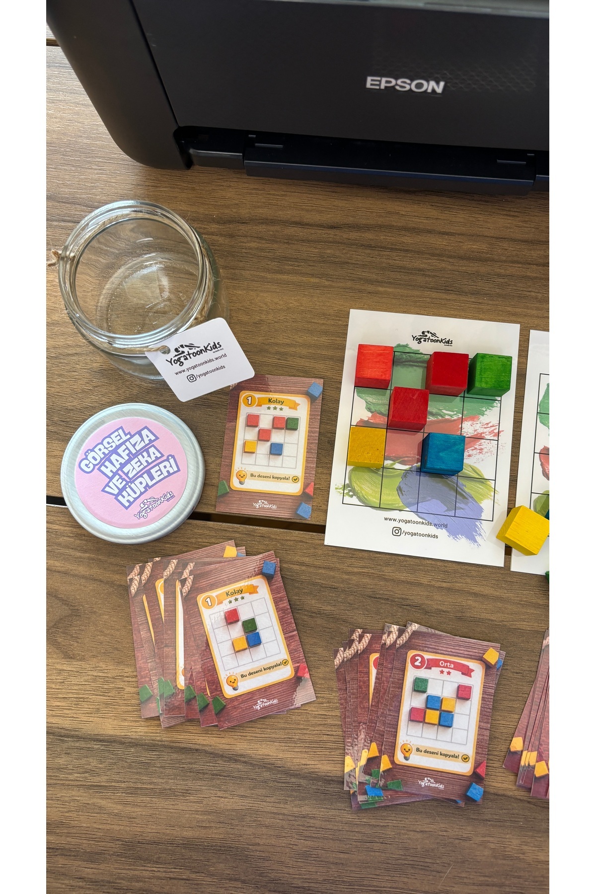 Yogatoon Kids World Çocuklar İçin Görsel Hafıza ve Zeka Küpleri Kavanozu – Ahşap Renkli Küplerle Dikkat ve Mantık Oyunu fotoğrafı 6 (önizleme)